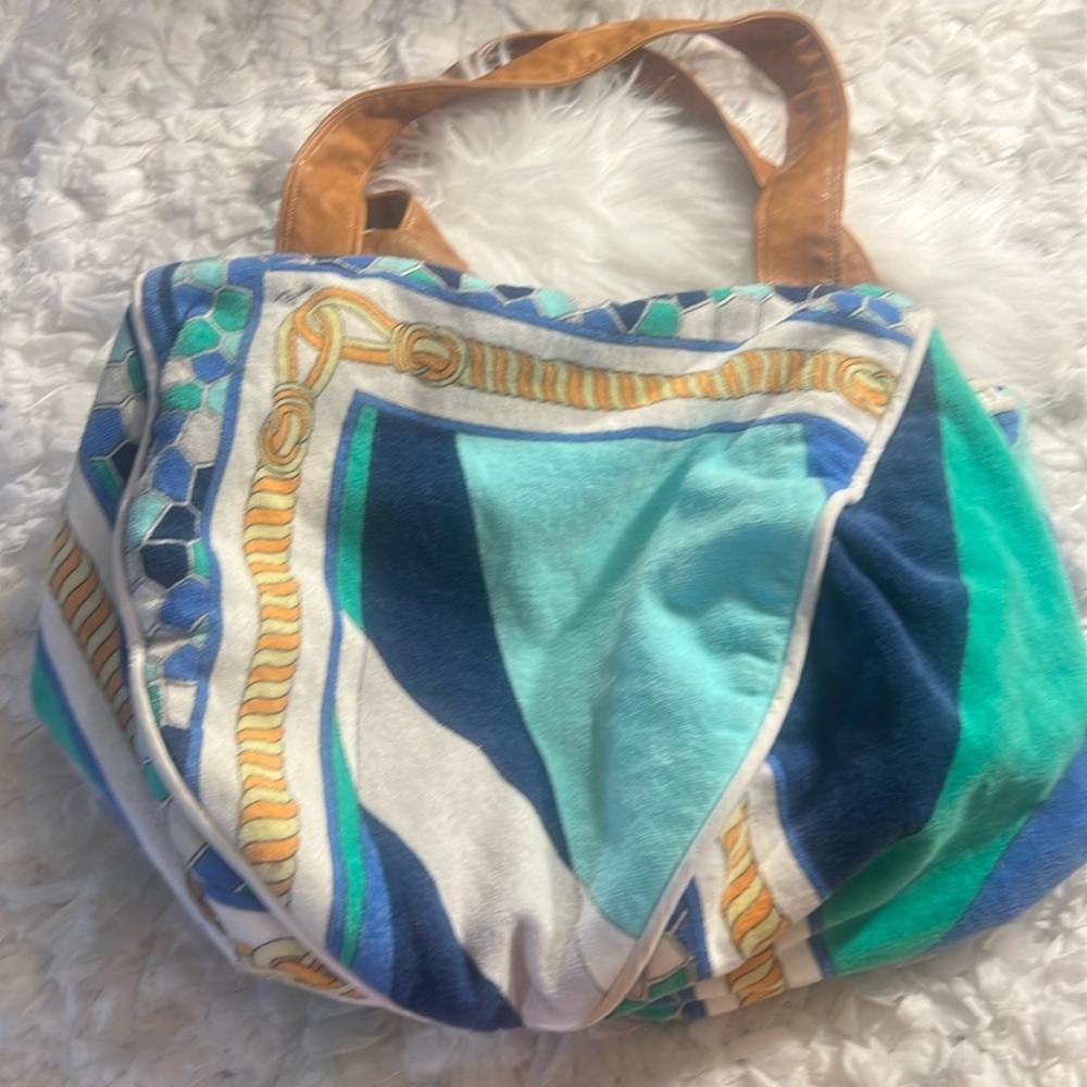 Salvage Sacs NYC emilio pucci fuilio Repurpose one of a kind Shoulder towel Bag